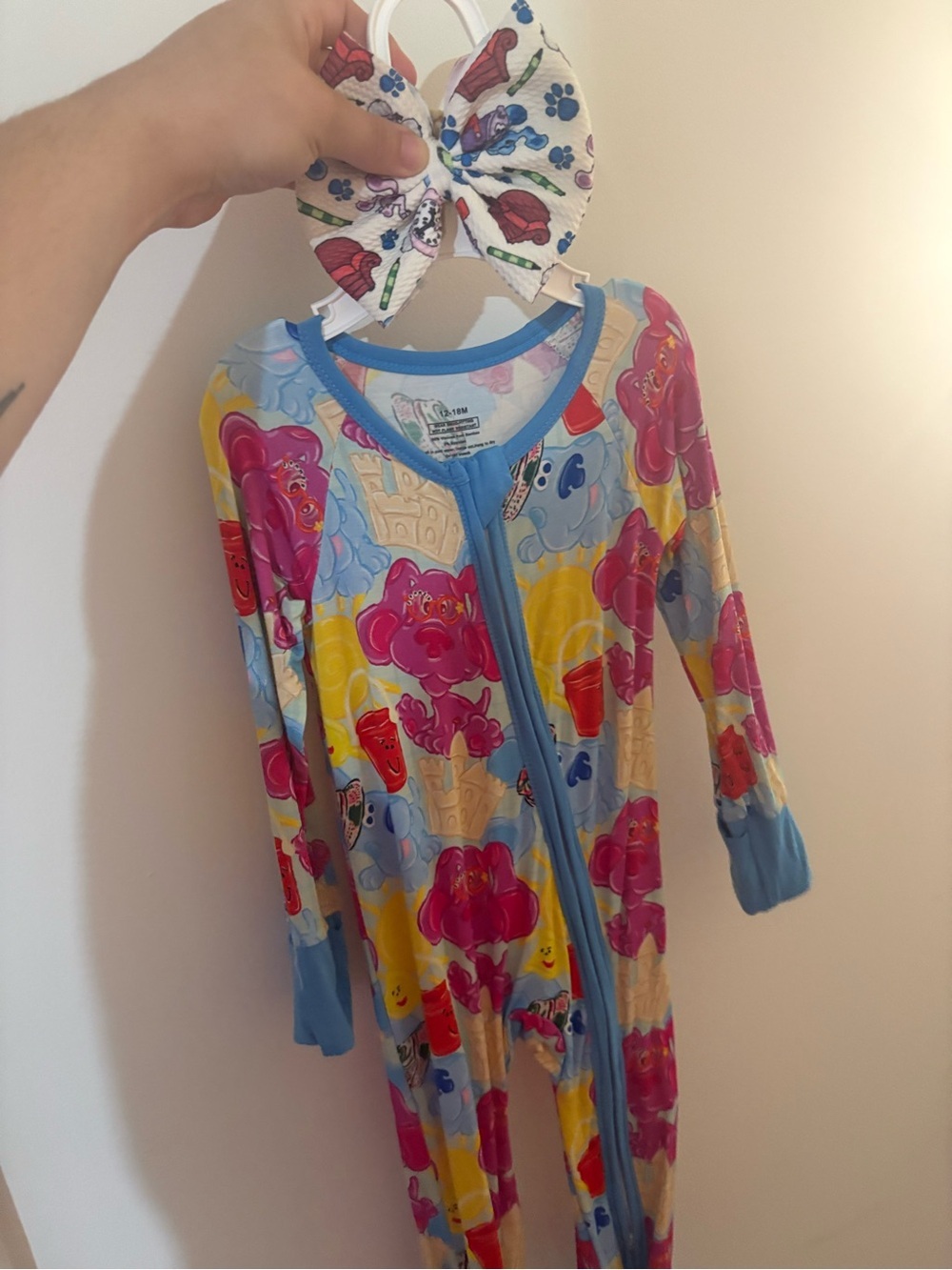 Bamboo zippy blues clues with bow 12-18 months NWOT